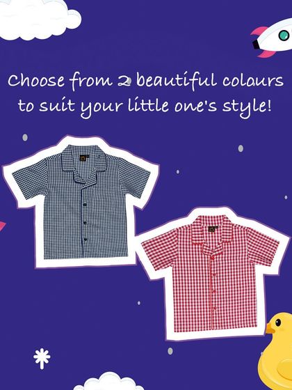 Our Dreamwear PJ tops are available in multiple beautiful colors. Here you can see the blue and red check options to suit your little one's style.