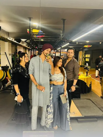 A group photo from a Diwali party. Celebrating with friends is what festivals are all about.