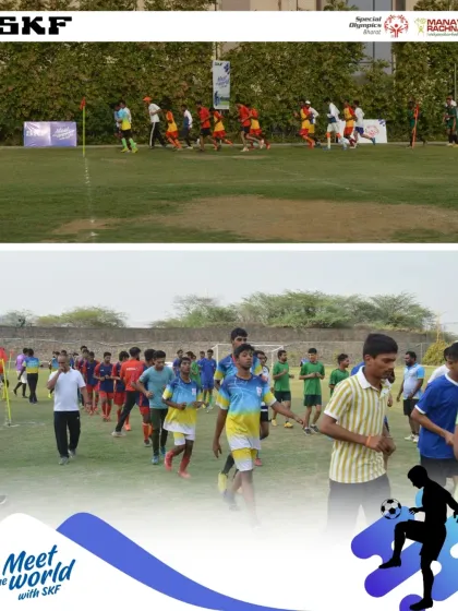 Athletes from Special Olympics Bharat during their selection matches for the Gothia Cup. Their hustle and heart were on full display at our campus.