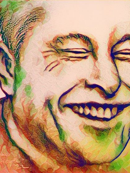 Another digital variation of the 'Barrier Breaker' portrait. Here, I've used vibrant, expressive colors to highlight the energy and impact of his work.