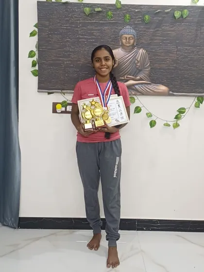 We celebrate Neha from Chennai for achieving 1st Prize in Surya Namaskar and 2nd Prize in Yogasana. Her disciplined practice and graceful performance highlight her true yogic potential and serve as an inspiration to her peers.