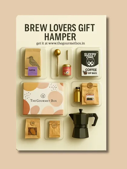 My Brew Lovers Gift Hamper, presented in the popular mini toy trend format. This set includes a miniature moka pot, coffee bags, and other brew essentials.