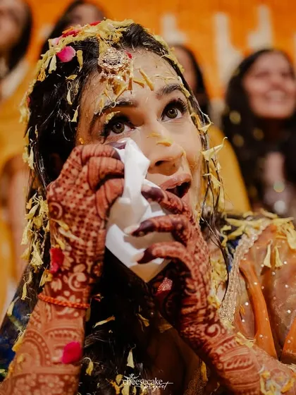 Even amongst the chaos and laughter, there are moments of overwhelming emotion. A happy tear during the Haldi is just as beautiful.
