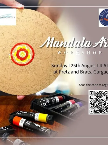 An invitation to our mandala art workshop at Pretz and Brats, Gurgaon. A chance to unwind and create something beautiful and meditative.