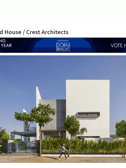 Another copy of the 'Framed House' award nomination, which we share to acknowledge the recognition our work has received from the global design community.
