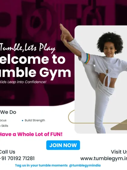 Welcome to Tumble Gym, where kids leap into confidence. We boost focus, sharpen skills, build strength, and have a whole lot of fun.