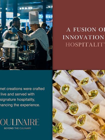 A collage from Amazon Smbhav showing our chefs at a live station and our innovative food presentation. We fuse hospitality with innovation to enhance the event experience.