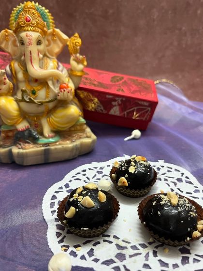 Modak for every mood! These are my chocolate-covered date and nut modaks, a healthier but equally delicious option for the festival.