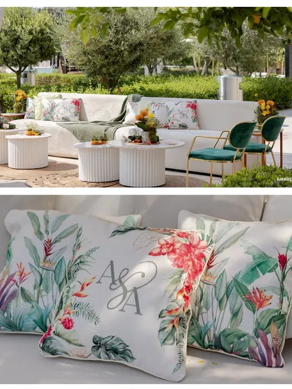 A tropical-themed lunch with custom-printed cushions featuring the couple's monogram. We ensure every detail, no matter how small, aligns with the overall event design.