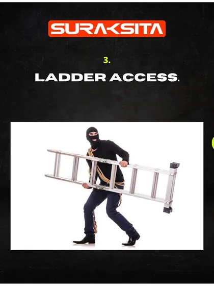 Mistake 3: Leaving ladders accessible in your yard. An unsecured ladder provides an easy route to second-story windows. Always store them in a locked shed or garage.