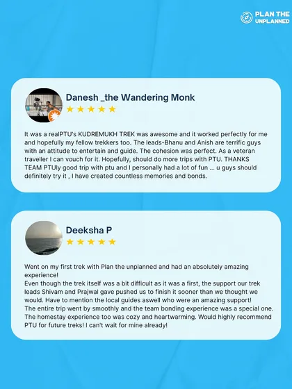 Reviews from Danesh and Deeksha, one a veteran traveler and the other a first-timer. Both had an amazing experience, highlighting the perfect cohesion and supportive team.