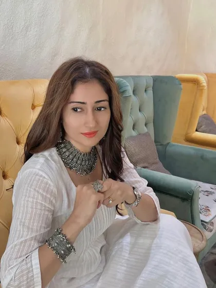 A candid shot of Gungun during her pampering session. Her hair was styled by our expert team, and she looks absolutely radiant.