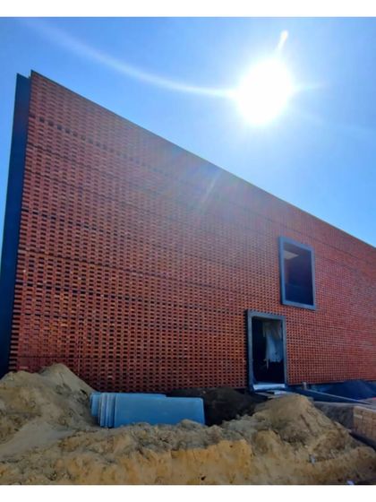 Our 'Ishtika' project nearing handover. The simple brick jaali wraps around a series of rooms and courtyards, like a little Jaisalmeri haveli, creating a precious quality of light within.