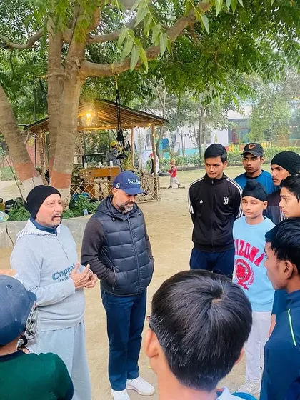 A group of our players gathered around Mr. Syed Kirmani, soaking in knowledge from one of the greats of the game.