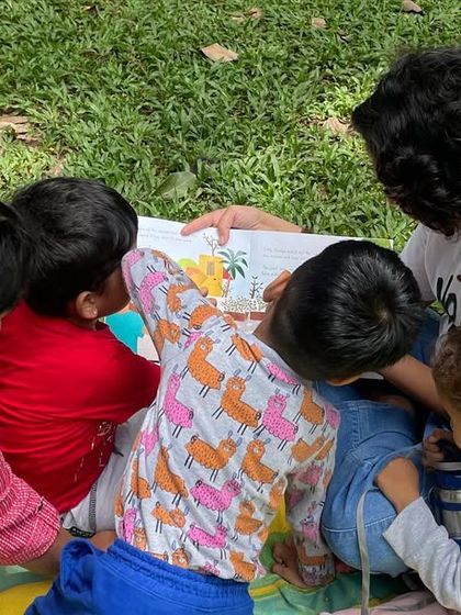 A series from our 'Farm to Plate' theme, where we explored where our food comes from. The children's reactions to the story of 'Harvest Day' are priceless.
