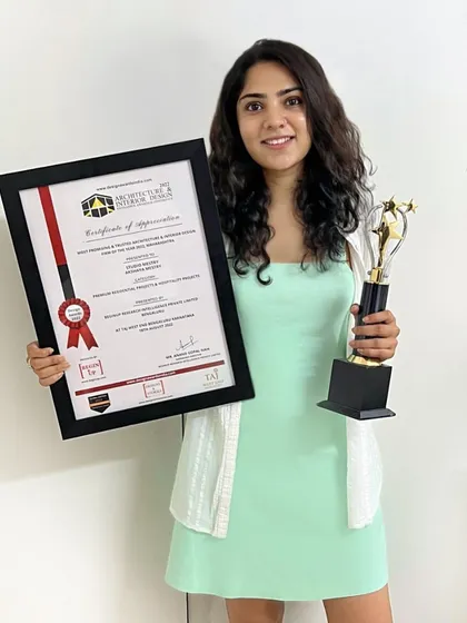 We were honored to receive the "Most Promising & Trusted Architecture & Interior Design Firm of the Year 2022" for Maharashtra. This award recognizes our work in both premium residential and hospitality projects.