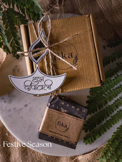 I believe in making a statement with gifts that truly care. This festive set for Diwali includes a handcrafted soap bar and a gift box, tied with a 'Shubh Deepavali' diya tag, offering a sustainable alternative to conventional sweets.