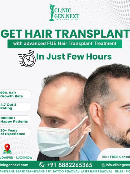 Get a hair transplant with advanced FUE treatment in just a few hours. With a 99% growth rate and 20+ years of experience, I deliver results you can trust.