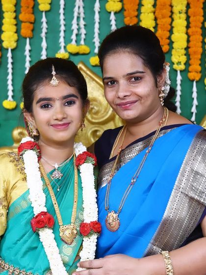 Niharika with her beautiful mother. I can provide makeup services for the whole family to ensure everyone looks their best.