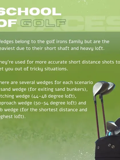 Wedges are your scoring clubs. Learn the difference between a sand wedge, pitching wedge, approach wedge, and lob wedge to handle any short-distance shot.