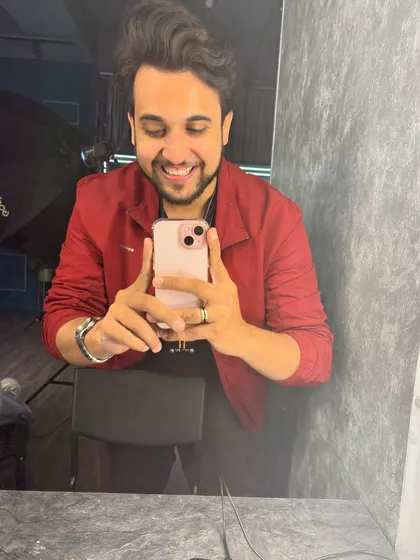 A quick mirror selfie from my vanity during a shoot day. The excitement before the camera starts rolling is a feeling I'll never get tired of.