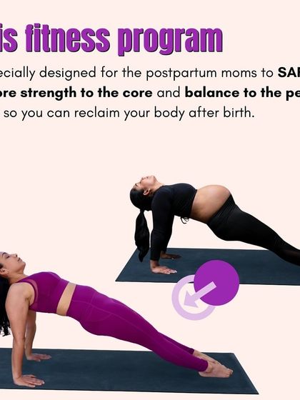 My program is designed to help you safely restore strength to your core and balance to your pelvic floor. This before-and-after visual shows the journey from a pregnant body to a strong, recovered postpartum body.