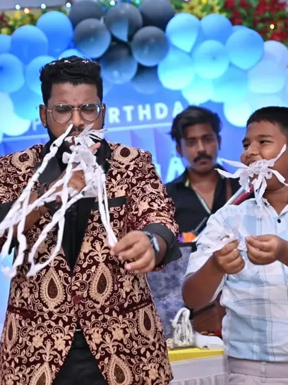 Doubling up on the classic paper streamer gag for twice the laughs. Getting the kids involved is the best way to ensure a birthday party is a huge success.