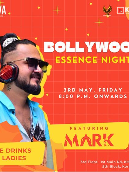 A Bollywood Essence Night poster for Drava, a regular Friday night event.