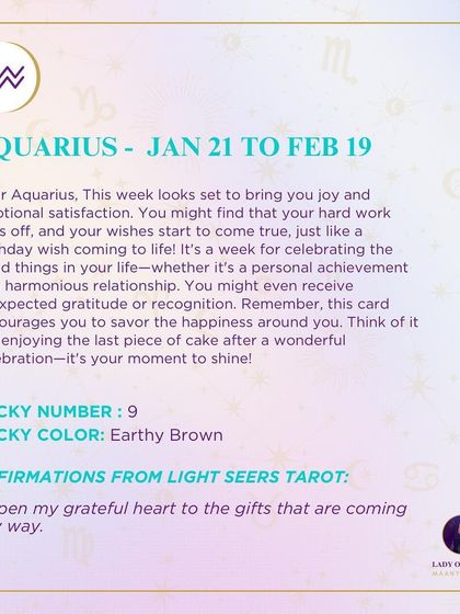 This weekly forecast for Aquarius is set to bring joy and emotional satisfaction. It’s a week for celebrating the good things in life and savoring the happiness around you.