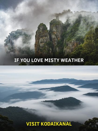 If you love misty weather, Kodaikanal is your calling. We trek through hills covered in a thick blanket of fog for a truly magical experience.