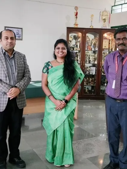 With the Principal and my host at T.John College of Pharmacy. It's always a pleasure to meet the leadership of the institutions I visit.