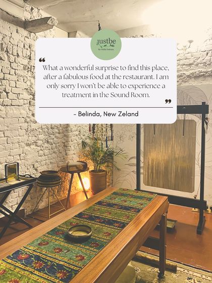 A heartfelt testimonial from Belinda, a visitor from New Zealand. She was so moved by her dining experience that she wished she could have also experienced a treatment in our Sound Room, which she heard was wonderful.