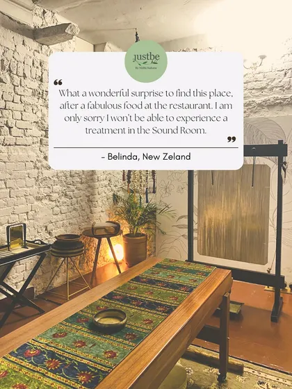 Another kind word from New Zealand: "What a wonderful surprise to find this place, after a fabulous food at the restaurant. I am only sorry I won't be able to experience a treatment in the Sound Room."