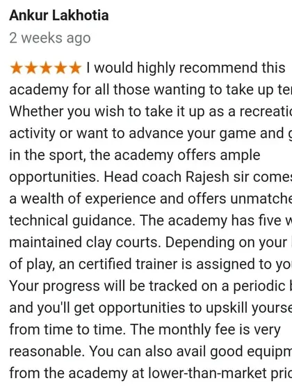 We are proud of the progress our players make. This review from a member highlights our focus on technical guidance, progress tracking, and creating opportunities for players to advance their game, whether for recreation or competition.