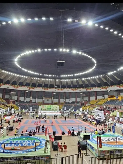 This is the arena for the Senior Nationals Kickboxing Championship. We compete on the biggest stages, testing our skills against the best athletes in the country.