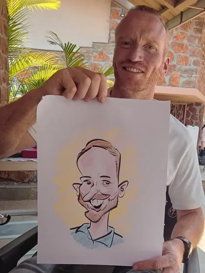 It's always a pleasure to draw for international guests and give them a unique artistic souvenir from their time in India.