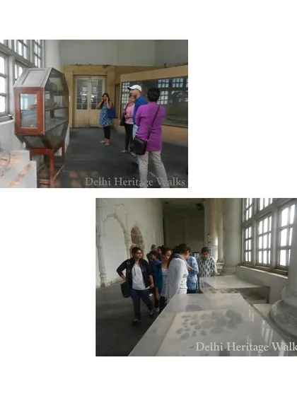 Participants exploring the interior of the Dara Shikoh Library, which now serves as a museum. We examine the architectural changes made during the British period.