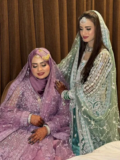 A lovely photo of a 'Devrani Jethani' duo I got ready. Both brides look stunning in their coordinated yet unique looks.