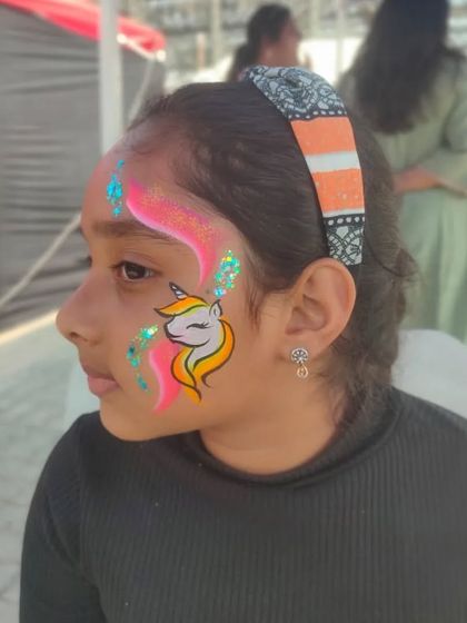 This unicorn design incorporates a bold splash of color and glitter, making it stand out.