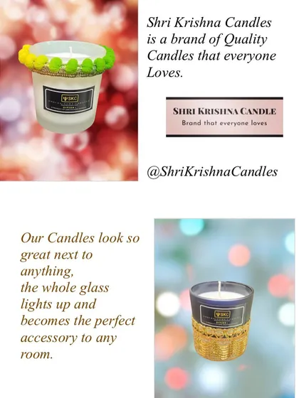 This image highlights how my candles look great in any setting. The glass lights up completely when the candle is burning, creating a beautiful glow that enhances your room's decor.