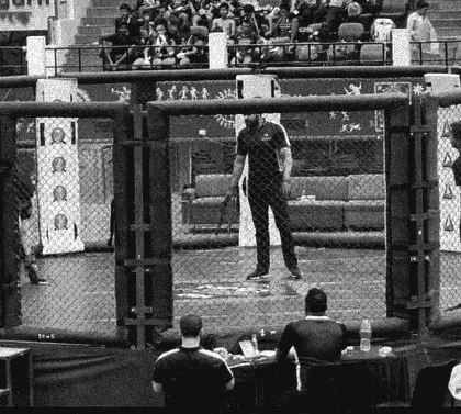 Another artistic shot of the cage, the stage for our sport.