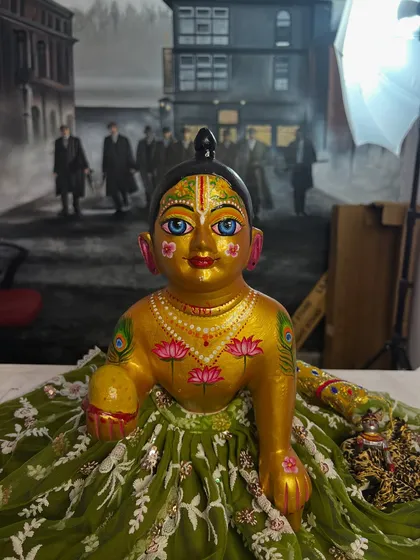 Another view of the finished Kanha idol. Every color and line is a silent prayer.