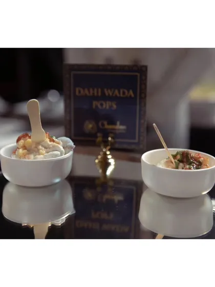 Dahi Wada Pops, another one of my innovative Indian appetizers. These bite-sized treats are perfect for mingling and offer a burst of classic chaat flavor.