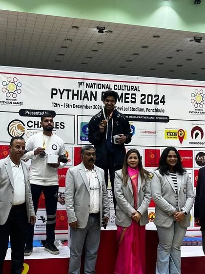 Our fighter on the top of the podium at the 1st National Cultural Pythian Games 2024.