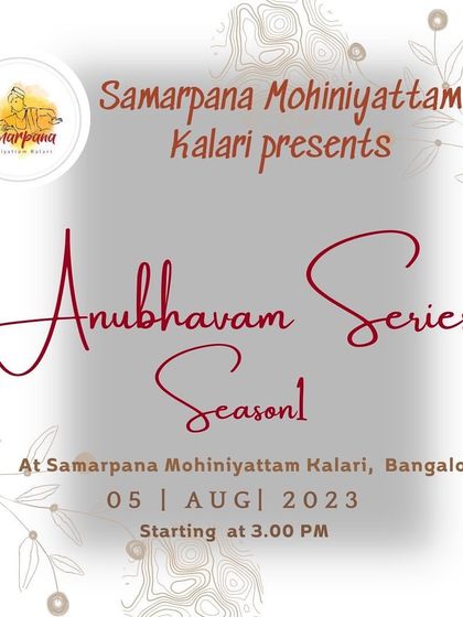 The announcement for the inaugural season of our 'Anubhavam Series'. This initiative was born from our desire to create a platform for meaningful artistic exchange and dialogue within our Bangalore studio.