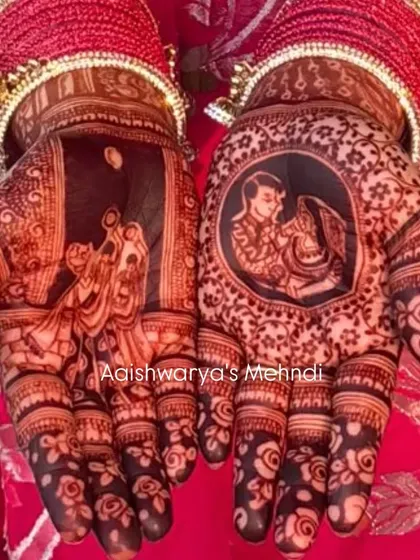 The final stain is proof of quality henna. This is the rich, dark color you can expect from my all-natural henna paste, ensuring your beautiful design, including detailed portraits, lasts long after the celebration.