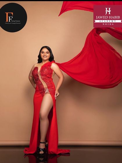 A dramatic, flowing gown captured during a fashion shoot, providing our students with high-quality images for their professional portfolios.