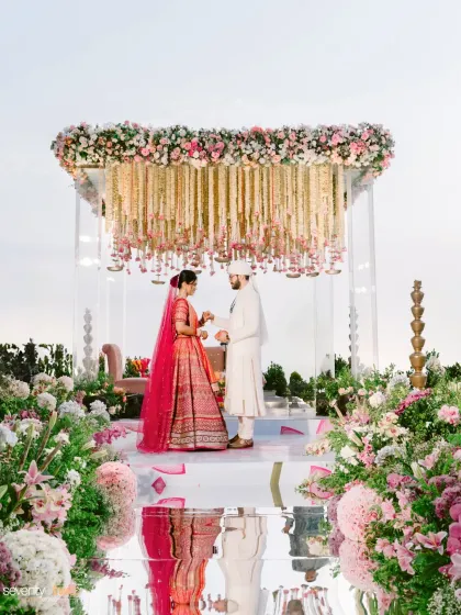 Some love stories are written in the stars, but this one was etched into the hills of Mahabaleshwar. We created this breathtaking mandap on a hilltop, a floating stage for Ritika and Samay's vows, with the sky as their witness.