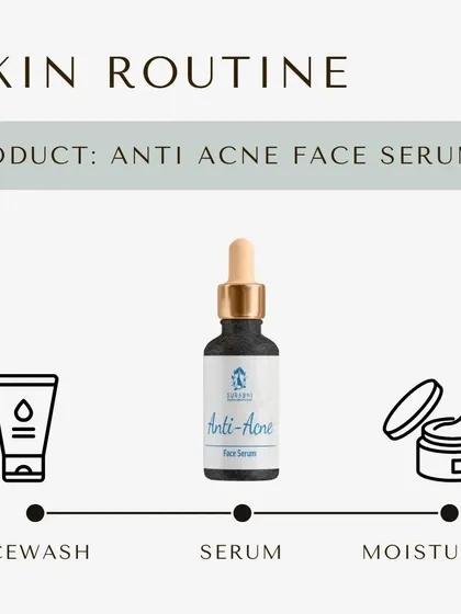A simple and effective routine for acne-prone skin starts with a gentle facewash, followed by our Anti-Acne Face Serum, and finished with a suitable moisturizer to lock in hydration.