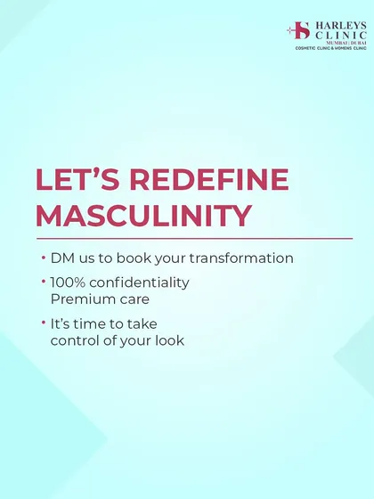 This graphic is a call to action to redefine masculinity on your own terms. Taking control of your look is an empowering step, and I offer premium care with 100% confidentiality for all my patients seeking cosmetic procedures.